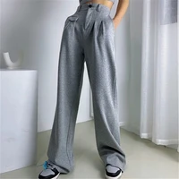 fashion leisure sports wide leg pants korean high waist trousers women trousers spring 2021 new trousers pullover mujer pantalon