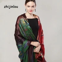 zhijinlou china 100 percent silk satin rectangle scarf high quality custom design luxury scarves