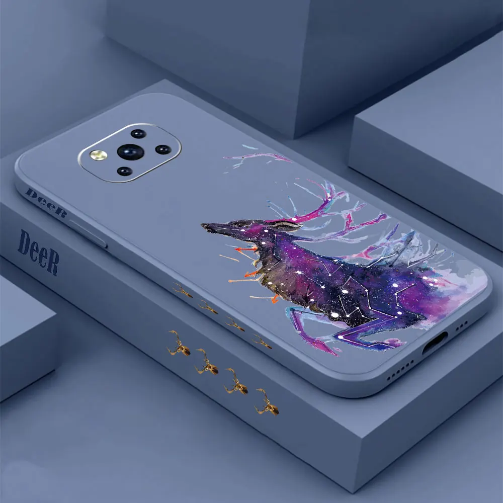 

Starry Elk Deer Phone Case For Xiaomi Mi Poco M4 M3 X3 X2 F3 GT CC9 CC9E 8 6X 9 A3 A2 Mix X4 X3 X2 X2S Pro Lite Cover Funda Capa