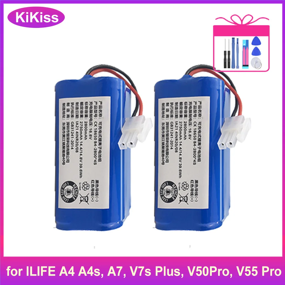 

Li-lion Battery for ILIFE A4 A4s, A7, V7s Plus, V50Pro, V55 Pro, W400, A80 plus, A9/A9s A80 Max A80 Pro 2600mAh 14.8V PX-B020