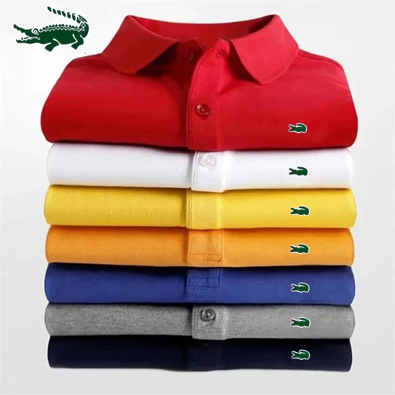

High quality men's cotton embroidered polo shirt 2023 summer new high-end breathable business casual lapel short sleeve T-shirt