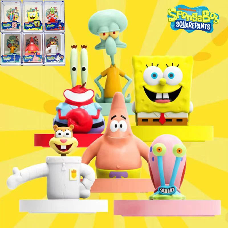 

6 шт./партия, детские фигурки «Губка Боб»