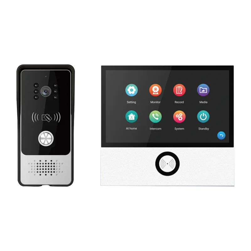 

7 inch Wired Video Doorbell Indoor Monitor with IR-CUT Rainproof Outdoor Camera Visual Intercom Two-way Audio Video Door Phone
