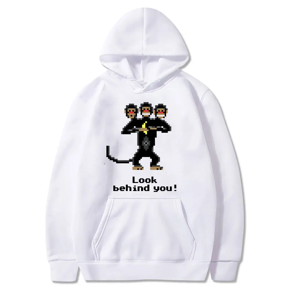 

Толстовка унисекс с рисунком обезьяны, свитшот с графическим принтом, с тремя головами, забавный мужской образ позади вас, мужские топы