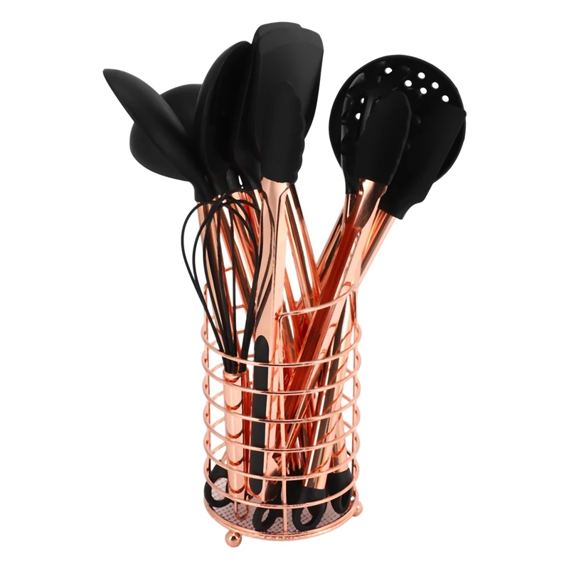 

11 шт., силиконовые кухонные приборы с медным покрытием