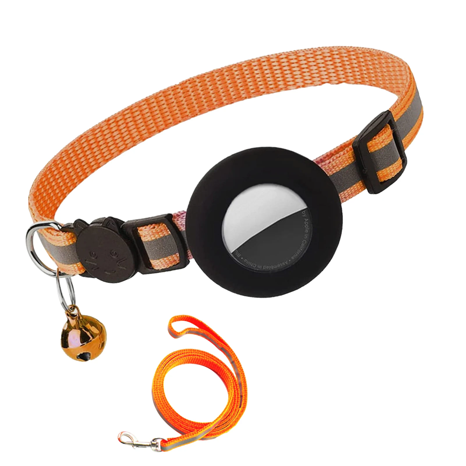 

С поводком Защитная Пряжка антипотеря Светоотражающая полоса Кот ошейник с трекером держатель быстросъемное D Кольцо тренировочный звонок...