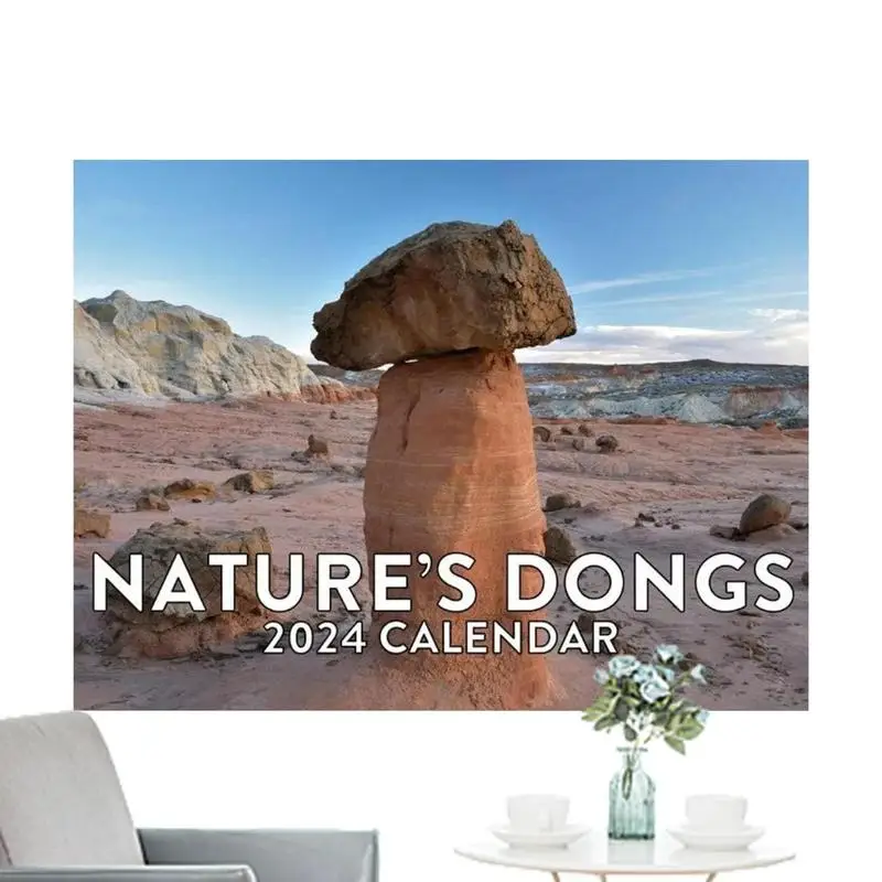 

Календарь с изображениями природы 2024, забавные календари для стен, Семейный календарь и искусство, походите по природе, подарок для розыгрыша