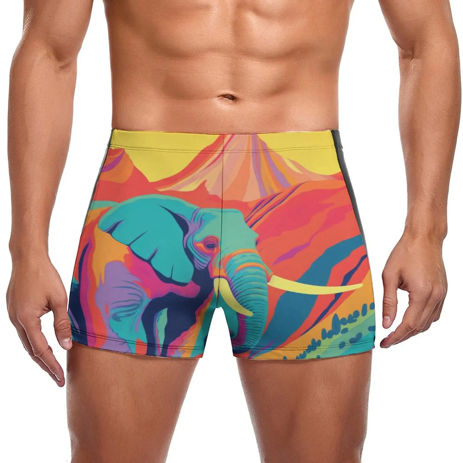 

Плавки мужские с эффектом пуш-ап и принтом слона