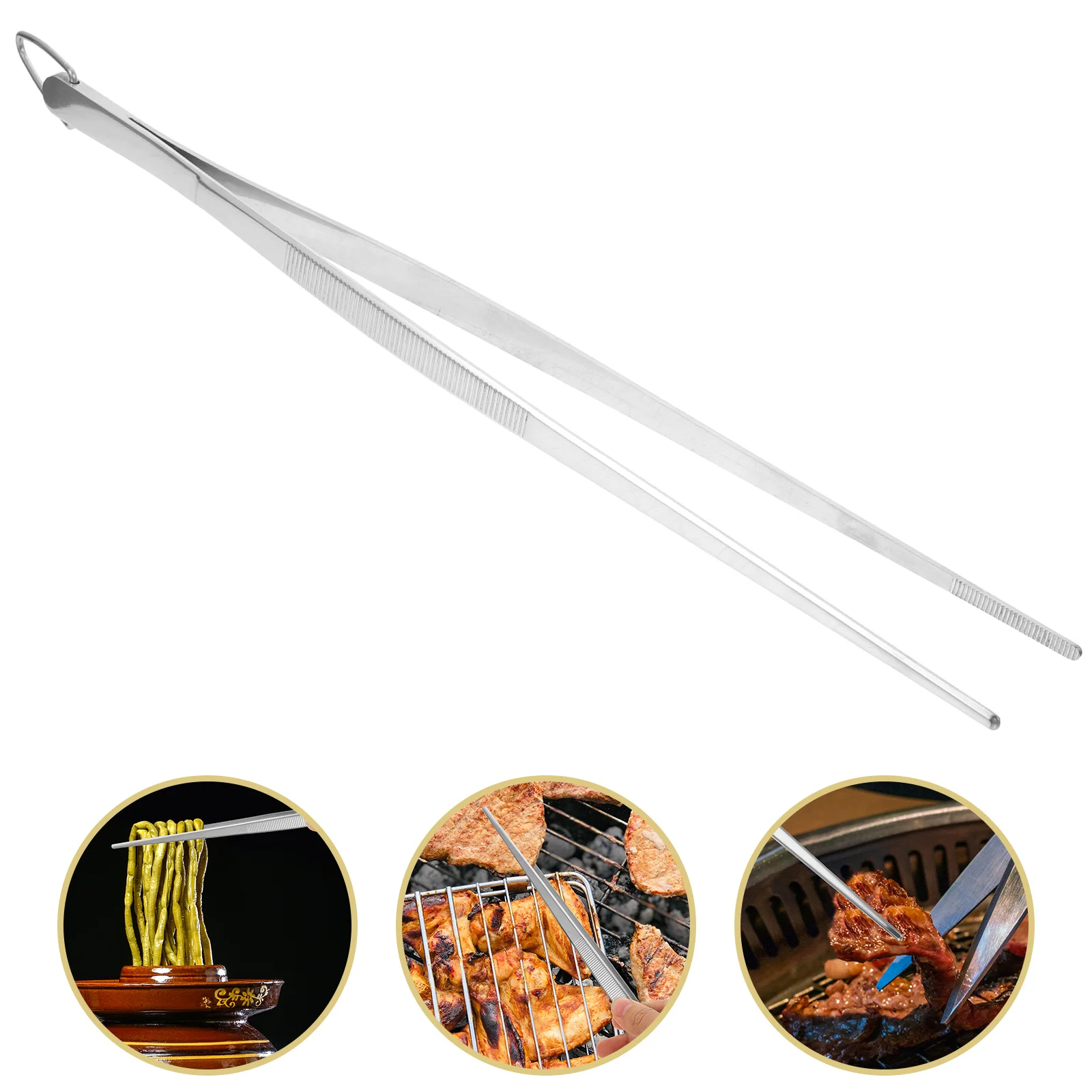 

Stainless Steel Tweezers Metal Kitchenware Food Tongs Supplies Essentials Barbecue Tools