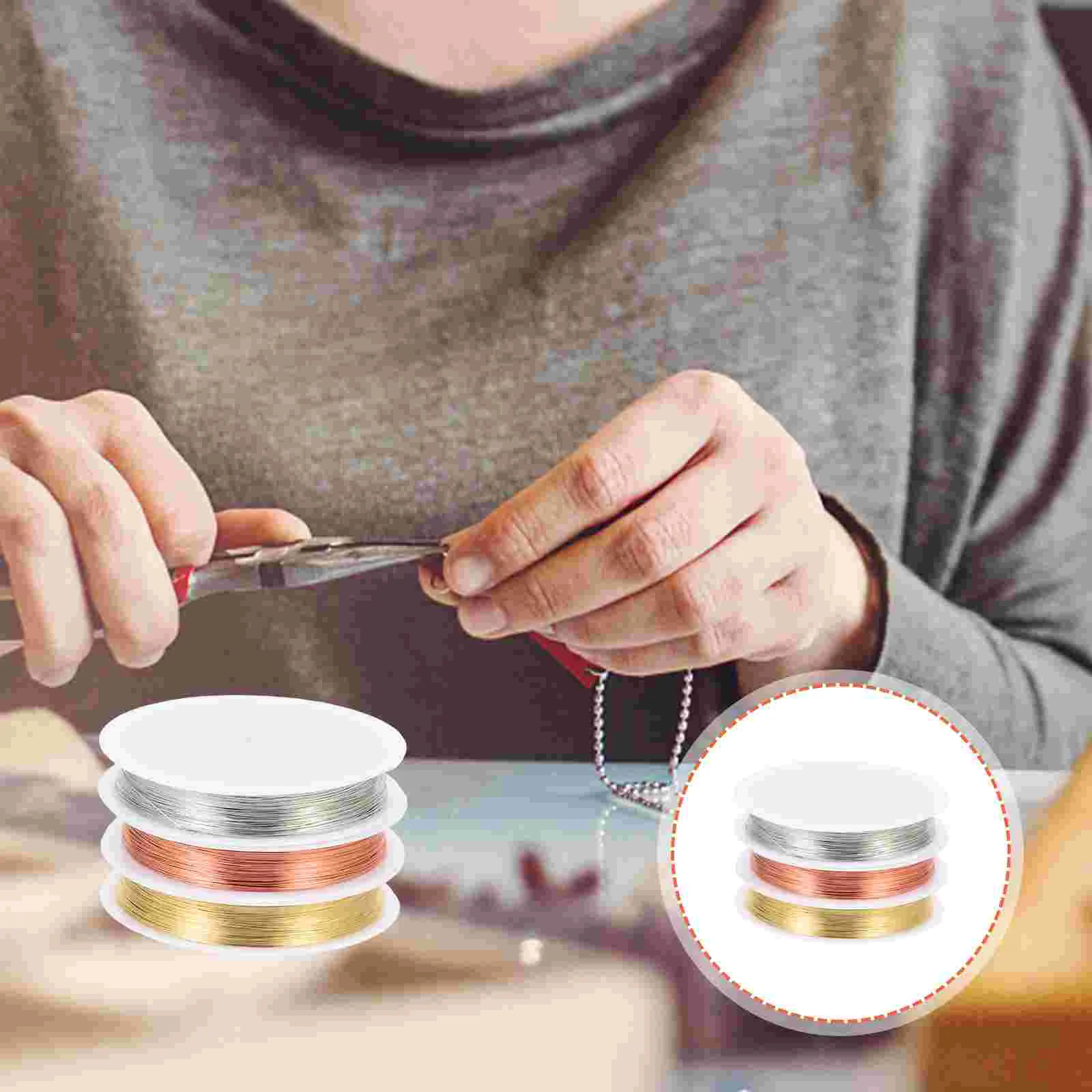 

3 Rolls Of Professional Craft Metal Wires Multi-function Beads Wires Convenient Wires