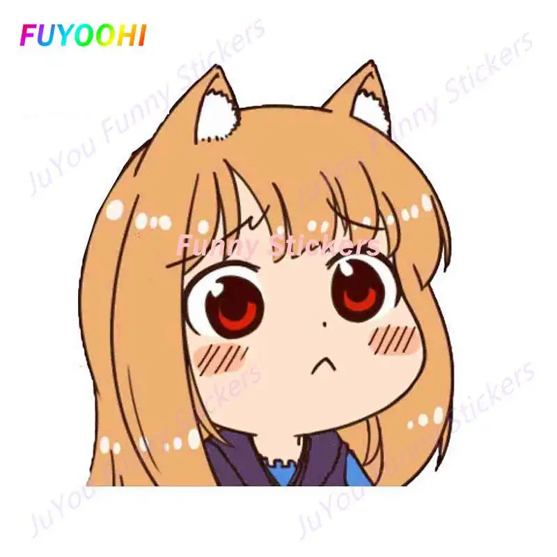 Забавные наклейки FUYOOHI внешние аксессуары милая аниме пряность и волк HOLO тонкая