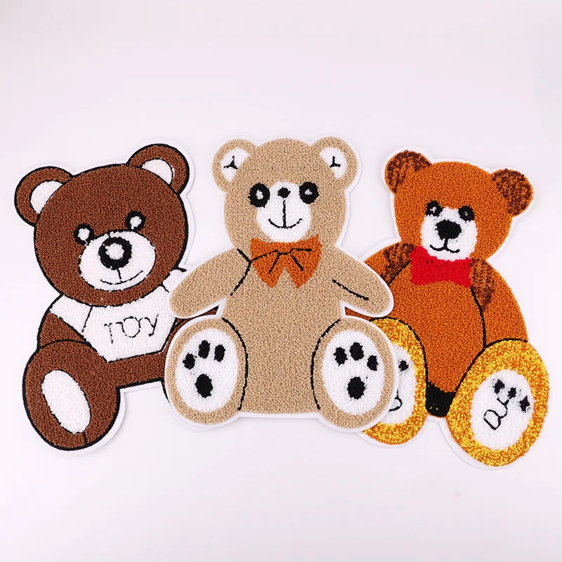 

1/2PCS/Lot Embroidery Towel Fabric Bear Cloth Stickers DIY Clothing Sewing Animal Patch