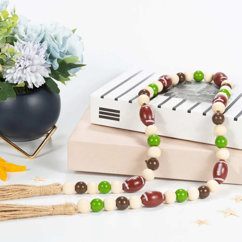 Деревянные бусины для регби красочные веревочные кисточки аксессуары рукоделия