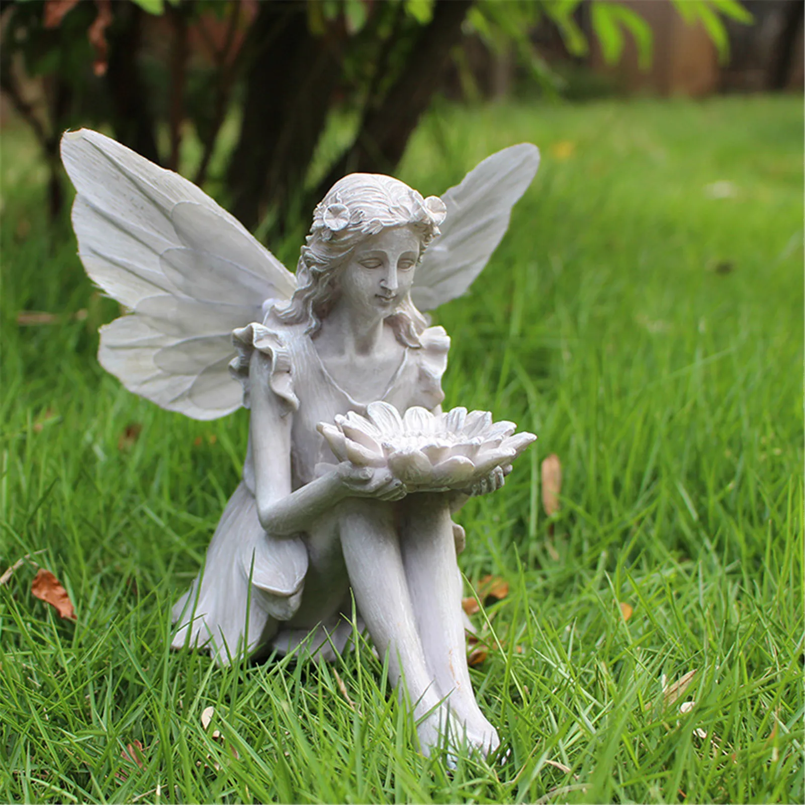 

Suower сказочная статуя на солнечной батарее, освещение, внешняя красивая скульптура ангела, декоративная фигурка, украшение для сада, Декор