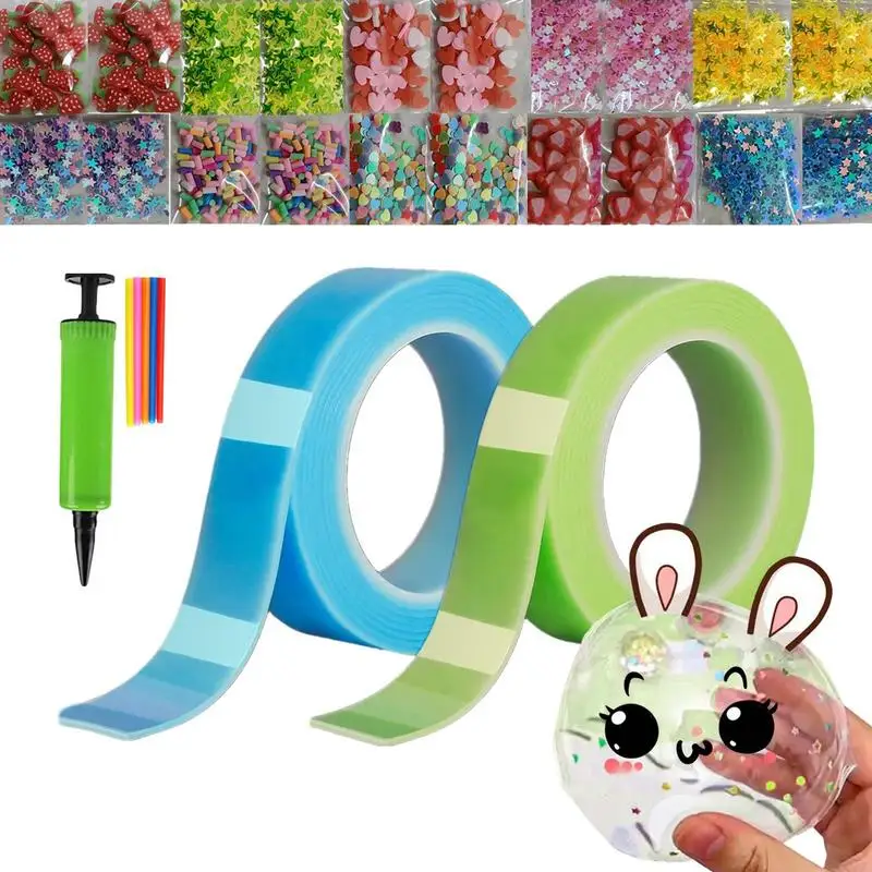 

Tape Balloon Set Waterproof Upgraded DIY Tape Craft Kit Multifunctional Handmade Balloon-Making Set Simple Bubble Blowing Tape