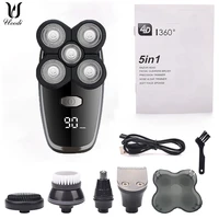 electric razor trimmer grooming kit rotary waterproof shaving machine 5 in 1 shaver whole body washing five blade 4d 1h