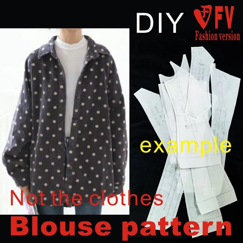 

Женская рубашка из хлопка Одежда для резки рисунок 1:1 повседневные заниженной линией плеч кофта с длинными рукавами с узором BCY-99