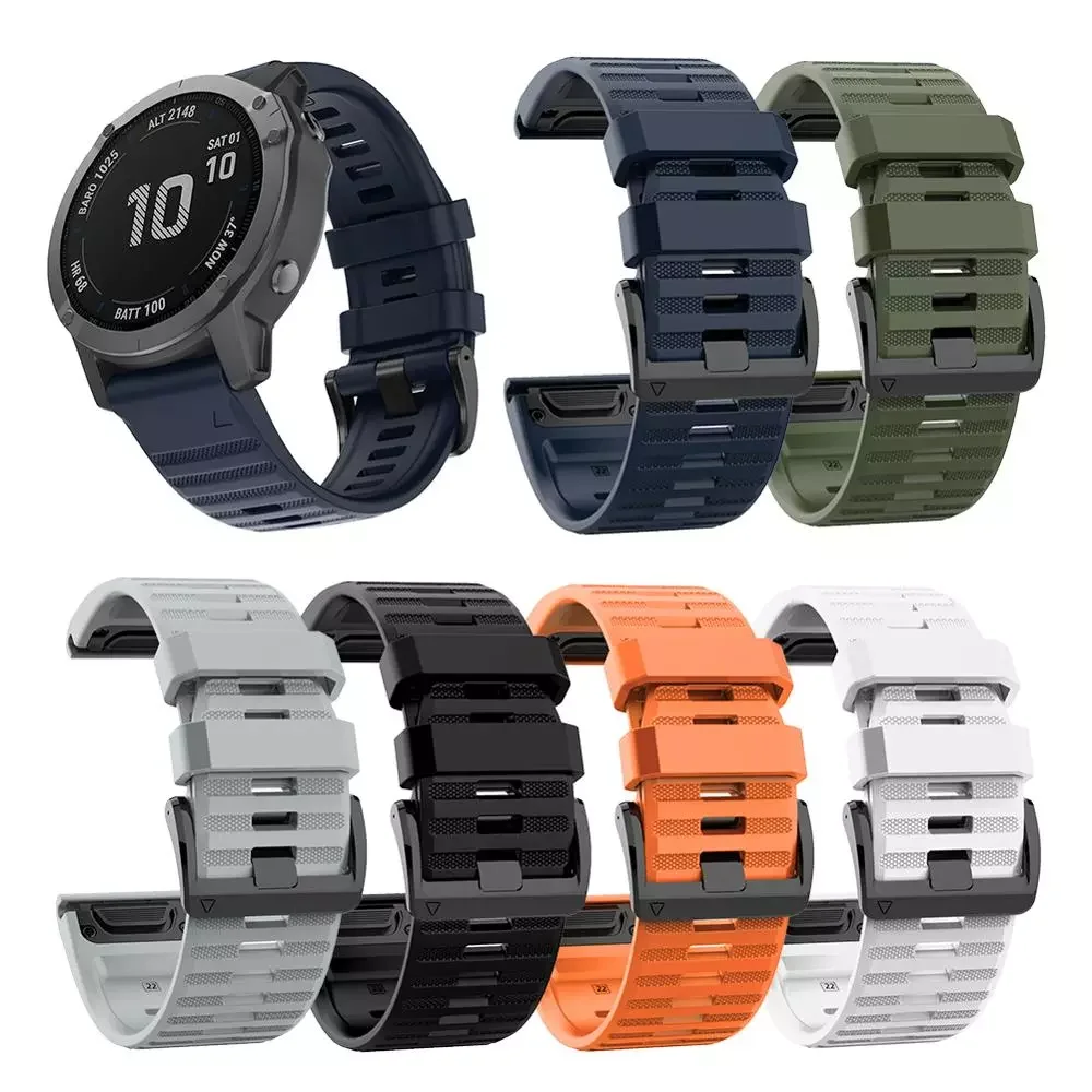 Ремешок сменный силиконовый для Garmin Fenix 6X 5X 3 D2 220*26*5 мм |