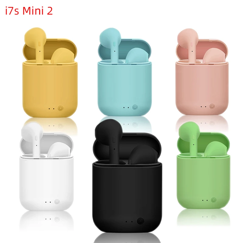 

i7s Mini 2 TWS Wireless Headphones Bluetooth 5.0 Earphone Matte Macaron Earbuds Handsfree With Mic Charging Box Headset