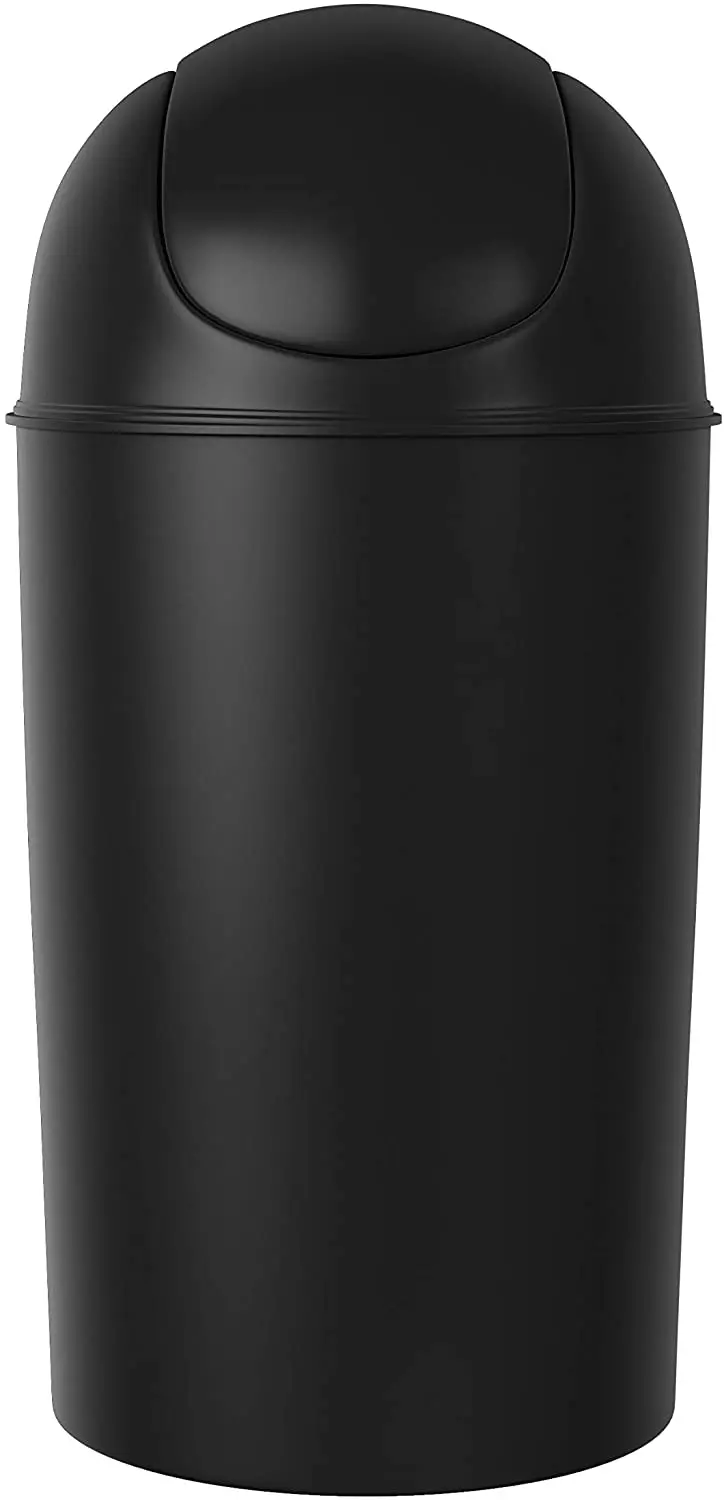 

Umbra Grand Swing Top Garbage Large Capacity 10 Gallon Kitchen Trash Can With Lids IndoorOutdoor Uses Black