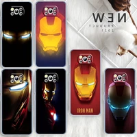 marvel cool art iron man for xiaomi redmi note 10s 9 civi poco x4 x3 nfc f3 gt m4 m3 m2 x2 f2 pro c3 5g transparent phone case