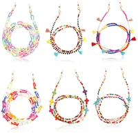 new ins trendy colorful beads pearl necklace mask chain glasses earbuds wireless headphone anti lost strap lanyard