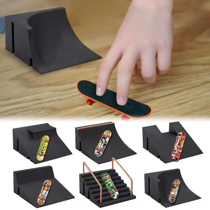 

Finger Skateboard Tiny Stunt Metal Bracket Bearing Wheel Lightweight Finger Skating Toys Durable Portable Finger Toys Kids Gifts