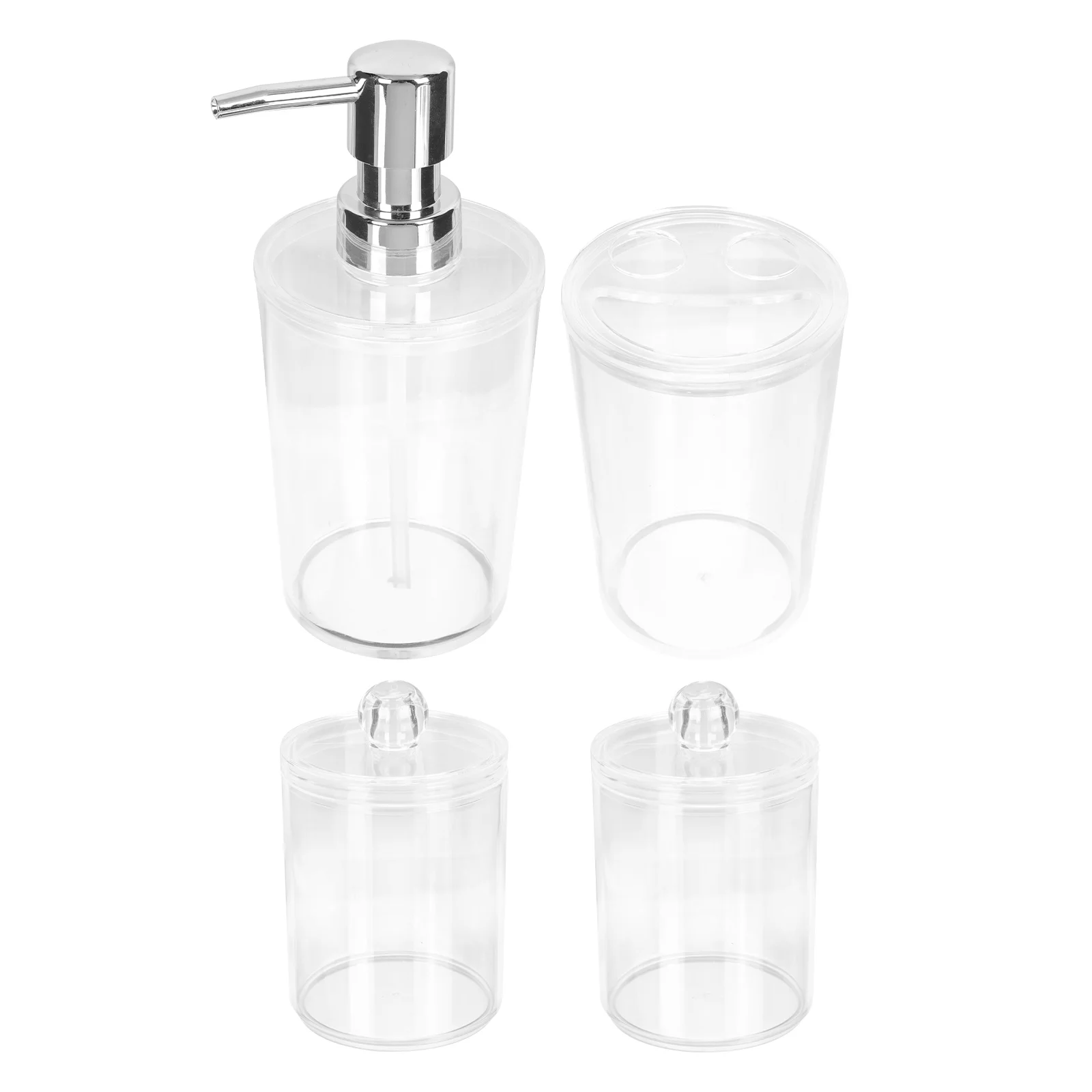 

1 Set Bathroom Washing Storage Supply Cotton Swab Box Hand Sanitizer Bottle Kit for Dorm Home