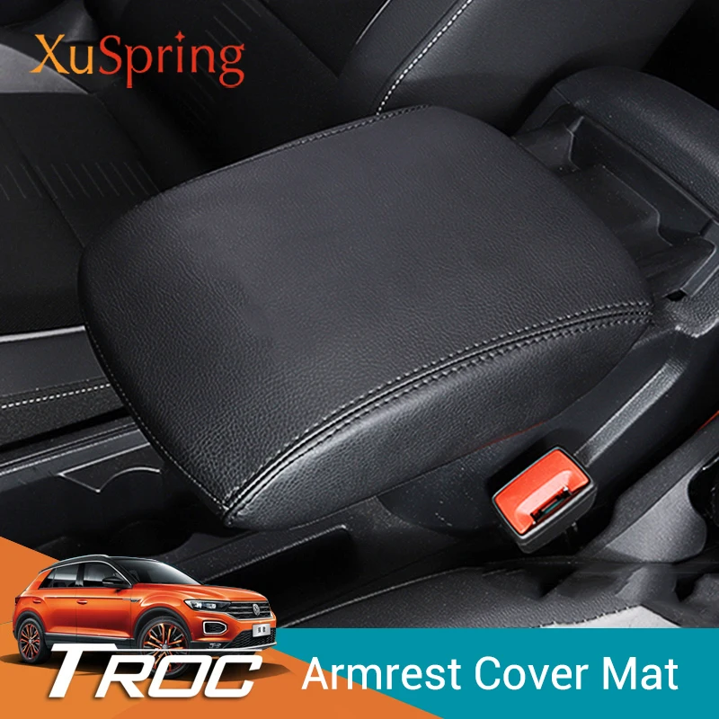 For VW Volkswagen T-roc Troc 2017 2018 2019 2020 2021 Car Armrest Console Pad Cover Cushion Support Box Top Mat Liner Styling