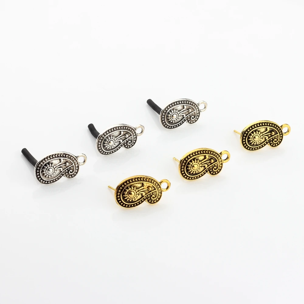 Основание для сережек из цинкового сплава в стиле ретро золото серебро Pisiform 6