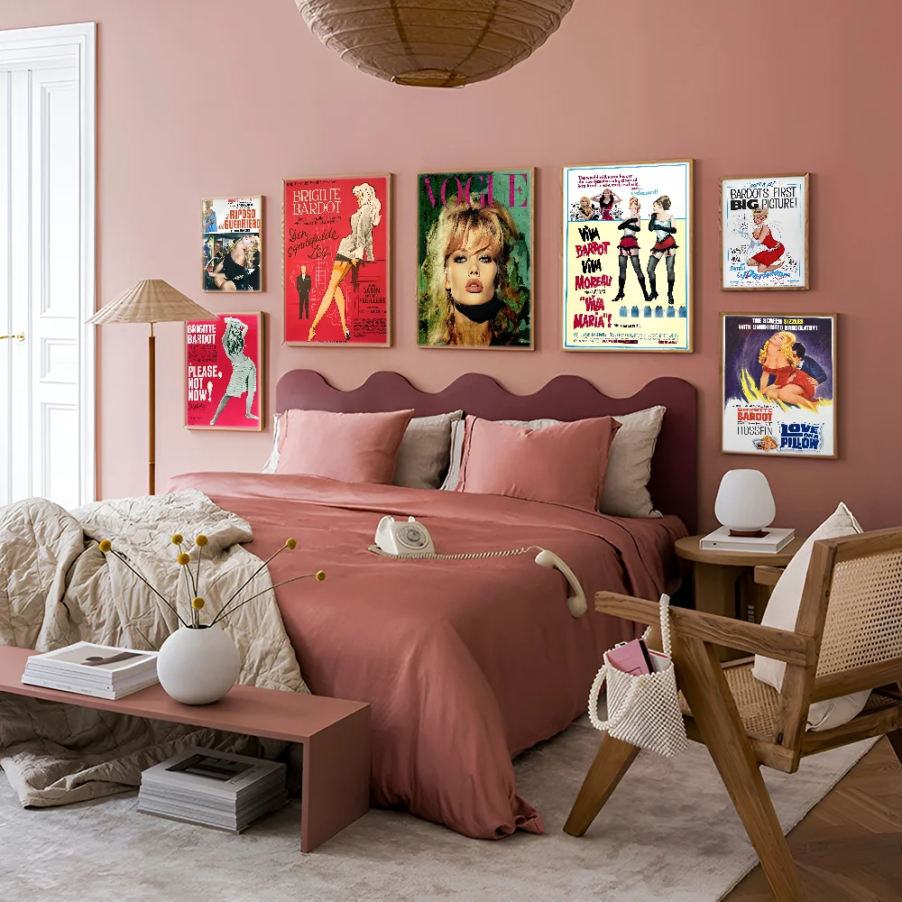 Brigitte Bardot Classic Vintage Posters Whitepaper Prints Artwork Kawaii Room Decor