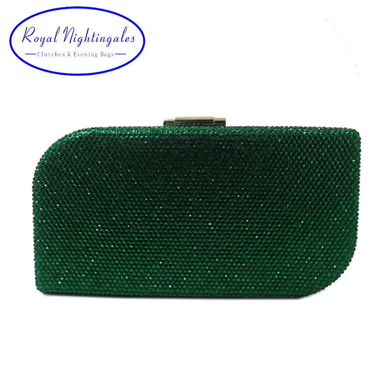 

2023 New Leaf Shape 2023 Handbag Wristlets Hard Box Clutch Green Crystal Clutches and Evening Bags Emerald