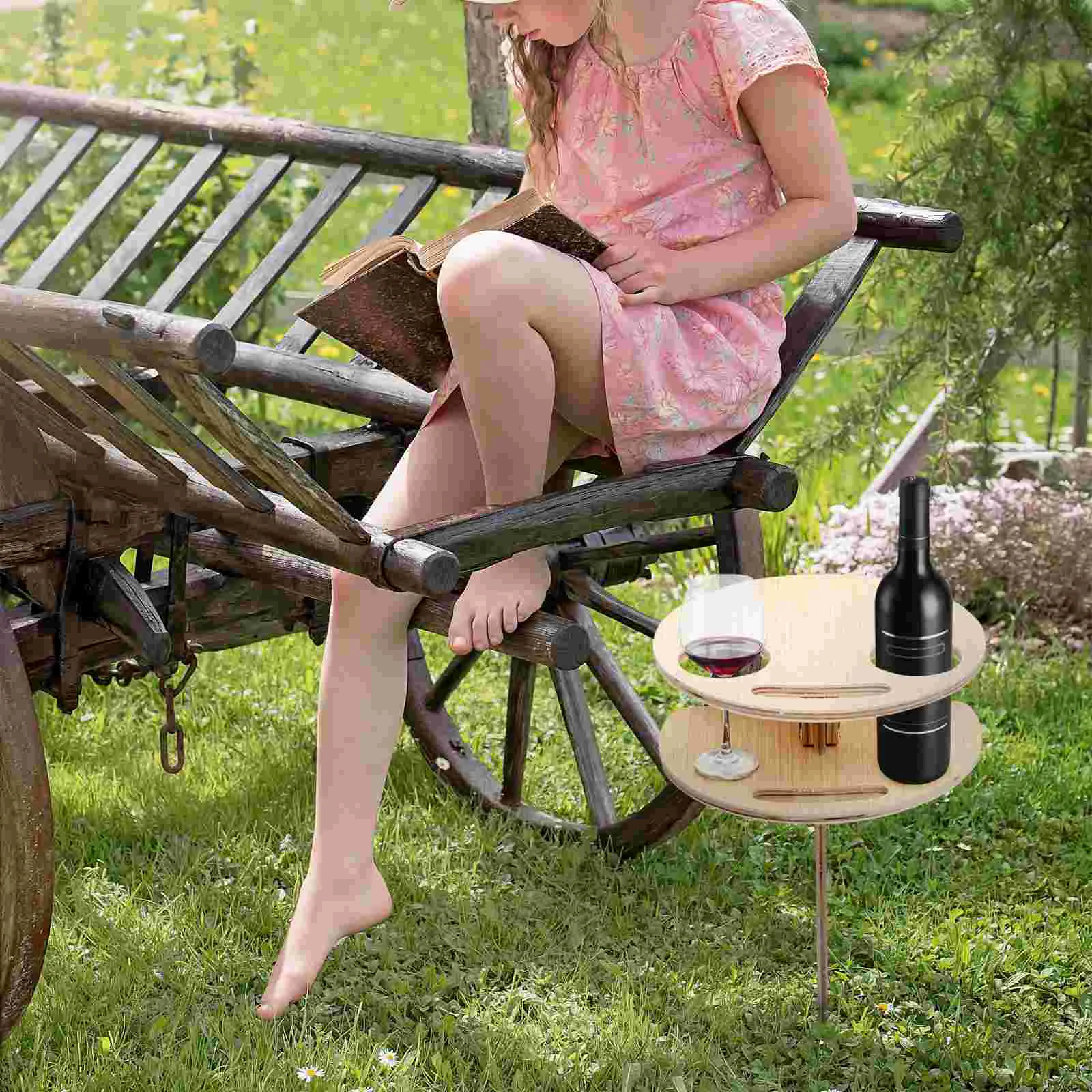 

Mini Portable Folding Table Wooden Desk Picnic Party Travel Tool