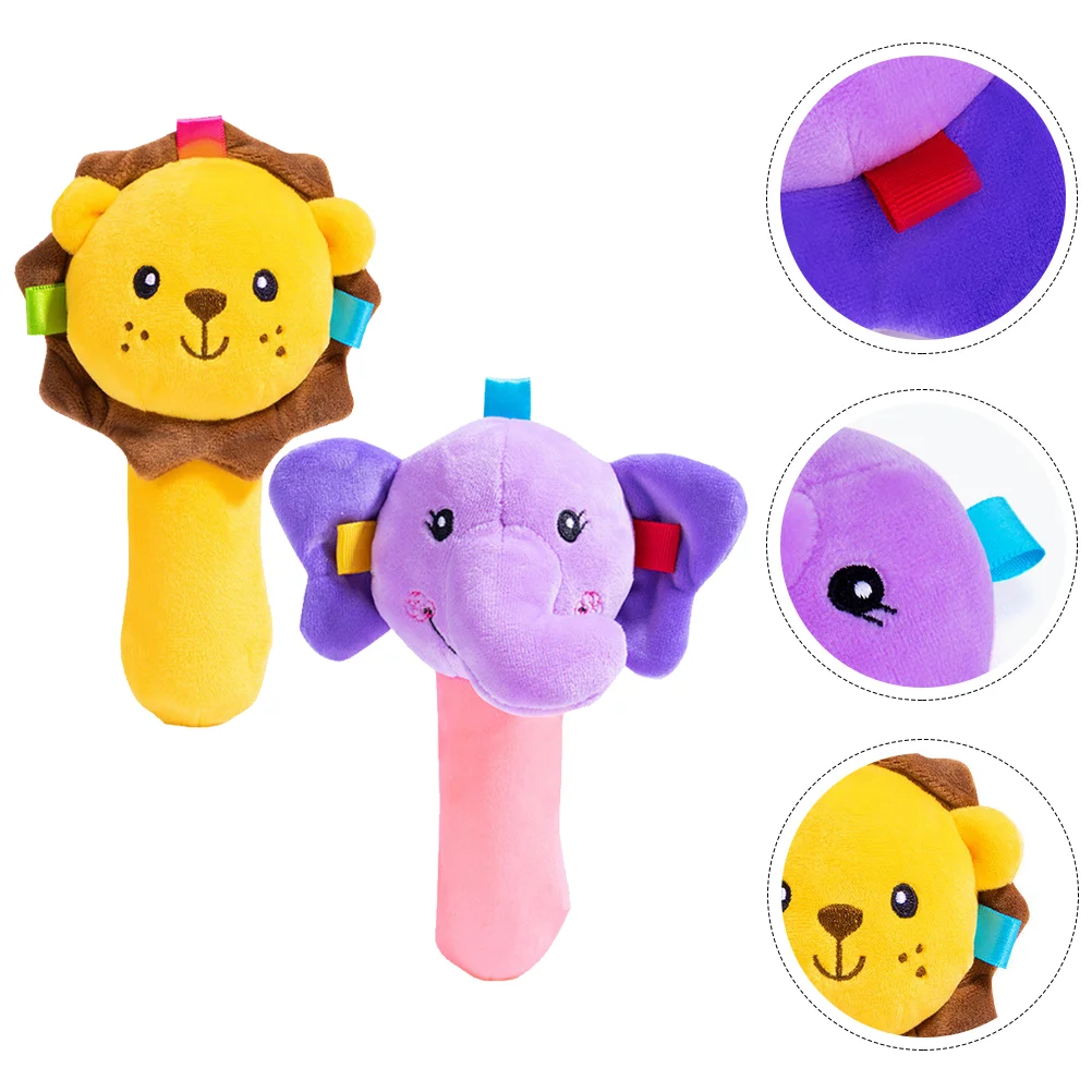 

Toy Toys Interactive Comforting Squeaker Stick Hand Cognitive Stuffed Animal Shaker Soother Plush Teether Newborn Baby