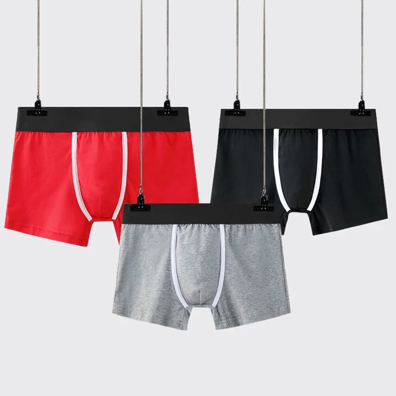 

Cotton Men Underwear Boxer Shorts Solid Color Boxers Breathable Underpants Mens Comfortable Low Waist Boxershorts Cueca Homme
