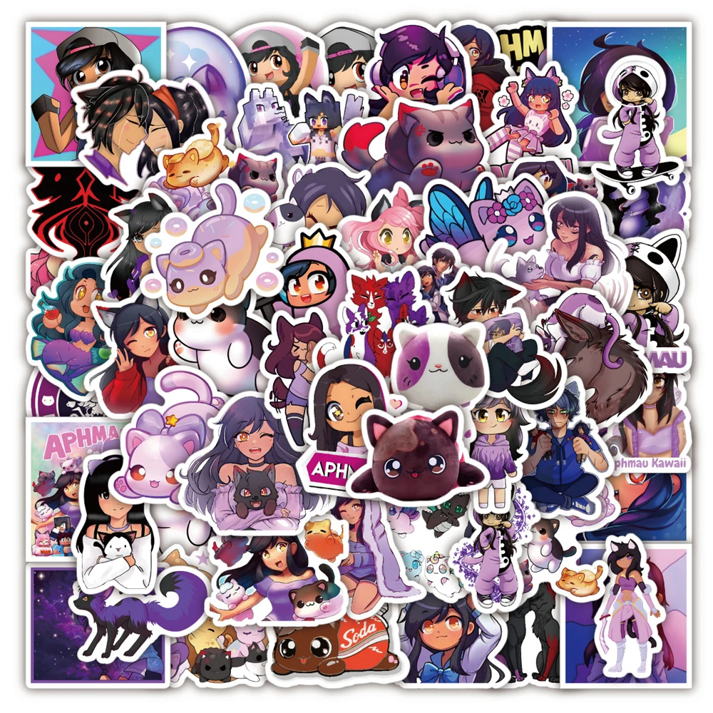 

10/50 Pcs Popular Game Aphmau Cartoon Graffiti Stickers Decoration Tables Chairs Wall Guitar Phone Case Thin Waterproof Stickers