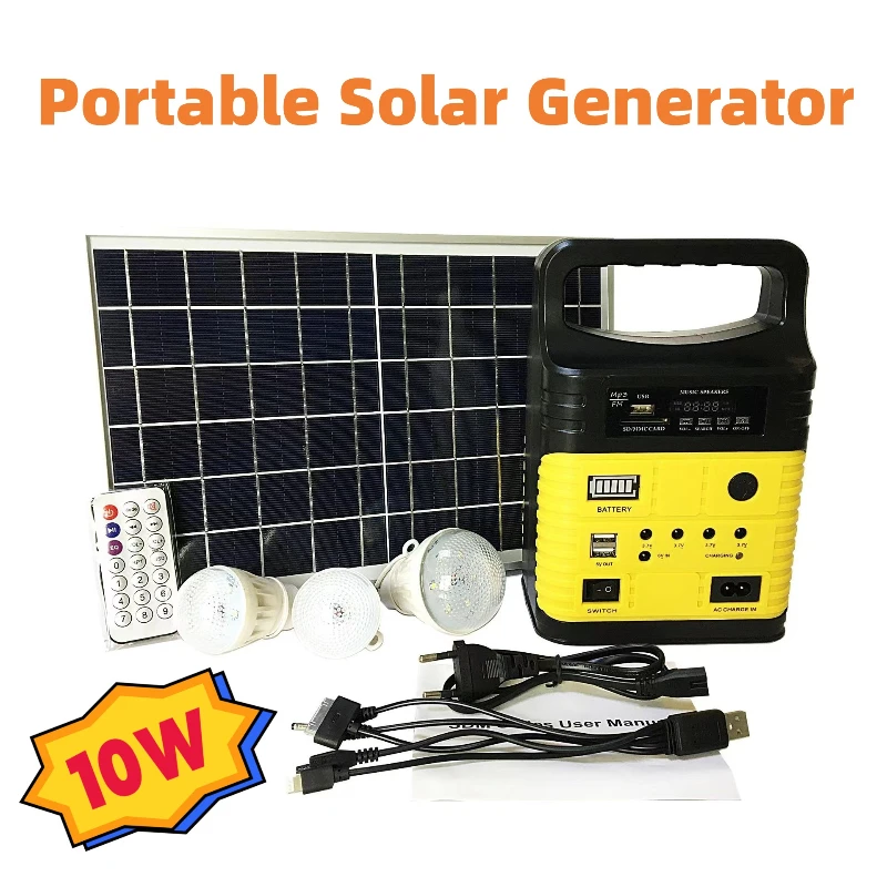 

Portable Solar Generator Solar Emergency Light Solar Energy System Solar Radio