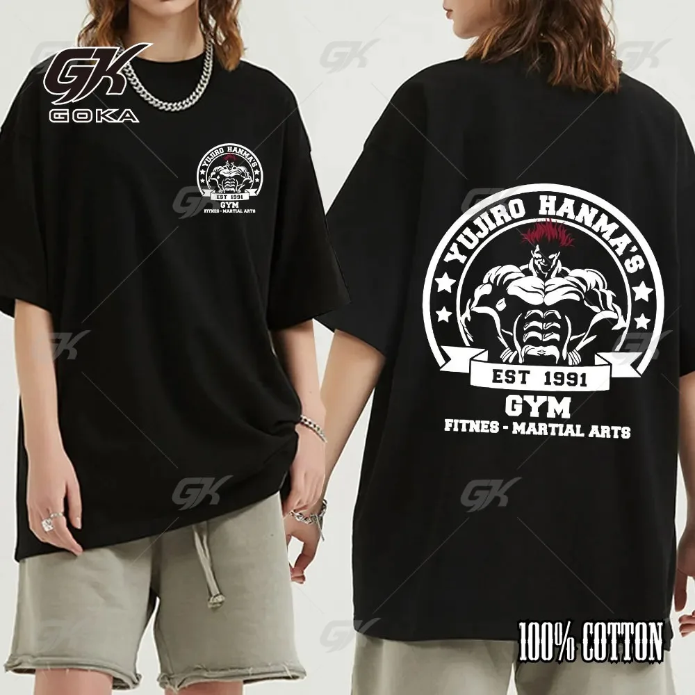 Летние мужские футболки с принтом японского аниме Baki Hanma The Grappler повседневная