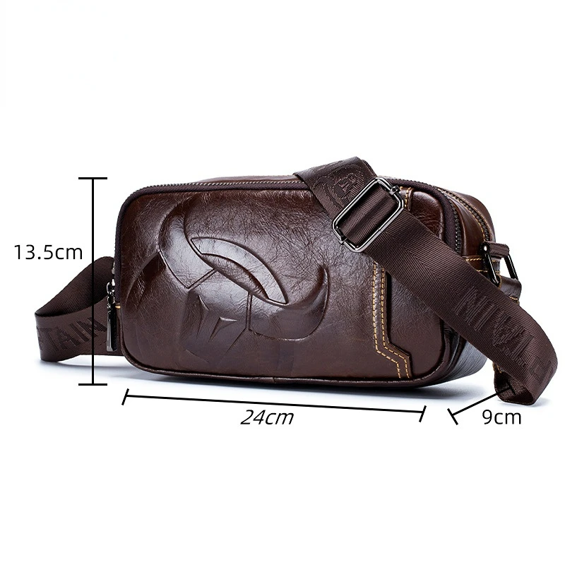 2023 men's leather business casual shoulder cross-body bag multifunctional horizontal shoulder small shoulder bag