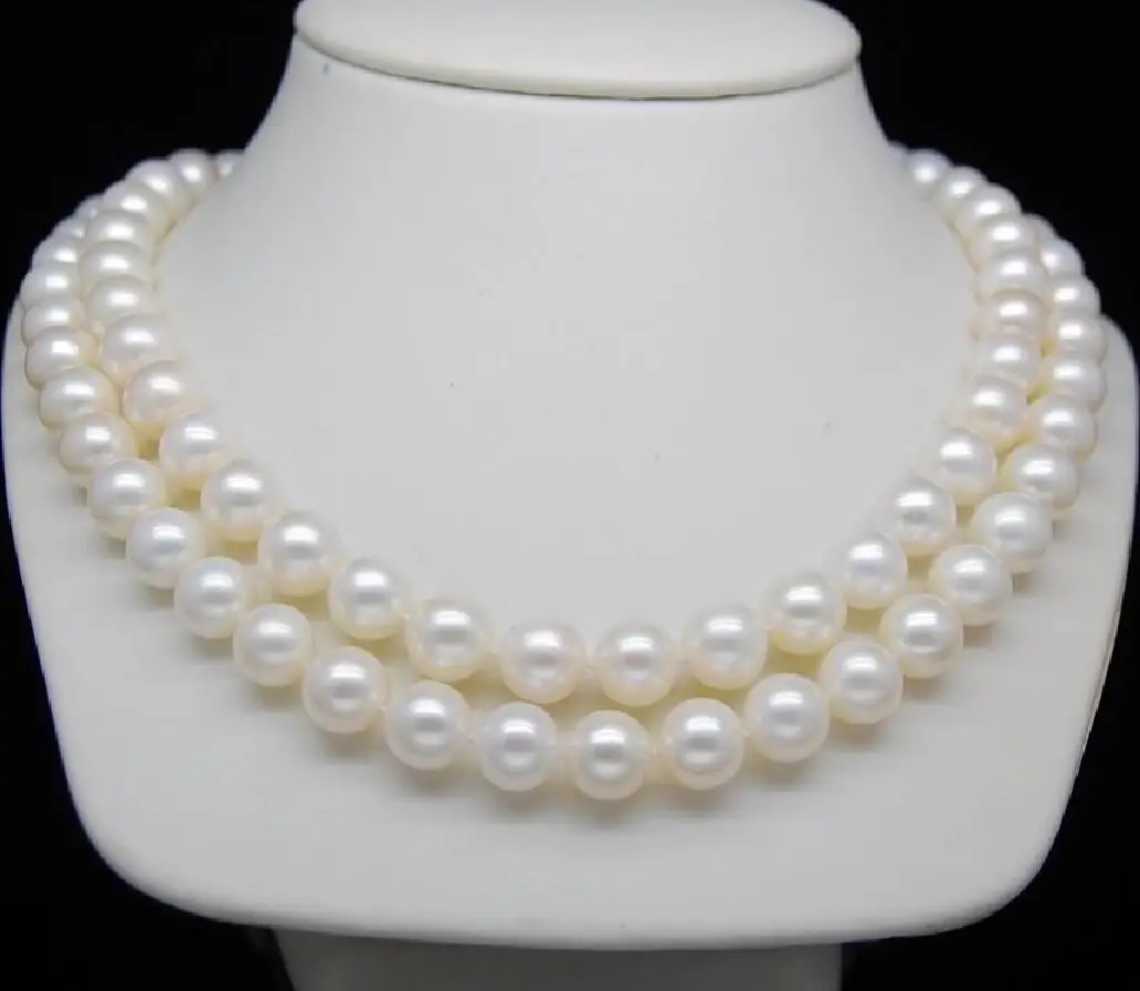 Ожерелье из пресноводного жемчуга круглой формы 36 дюймов AAAA + 9-10 мм