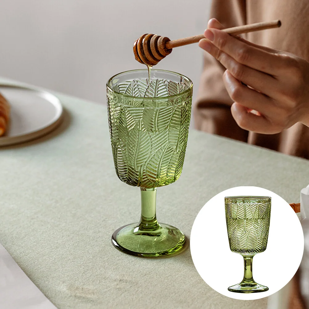 

Glass Vintage Goblet Cup Champagne Flutes Leaf Martini Elegant Bar Embossed Drinks Glasswear Drinking Glasses