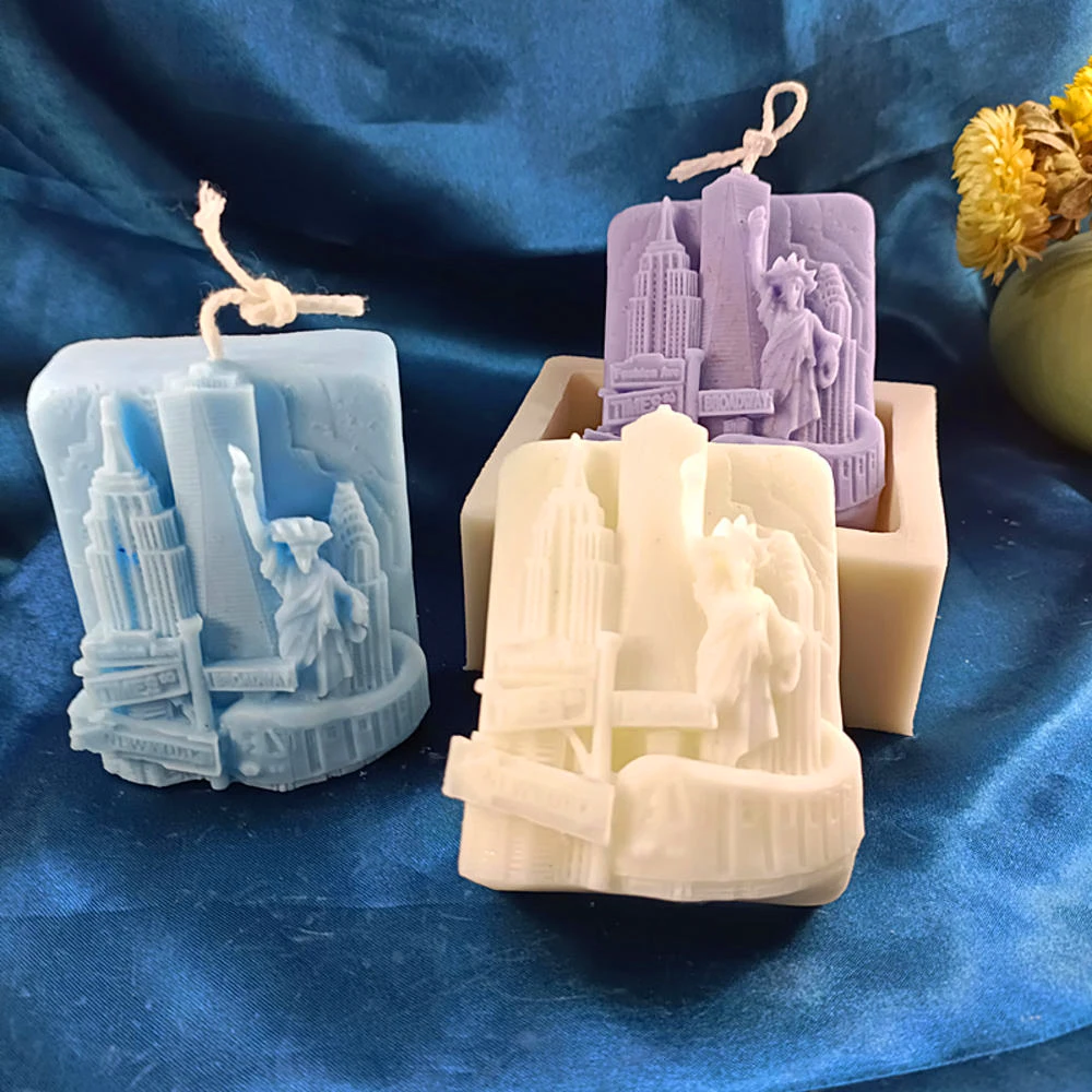 

3D Statue Of Liberty Las Vegas Candle Silicone Mold Making Aroma Soy Wax Soap Polymer Clay Plaster Epoxy Resin For Home Decora