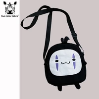 spirited away faceless man printed logo cute version small round shoulder bag monster cartoon canvas messenger bag