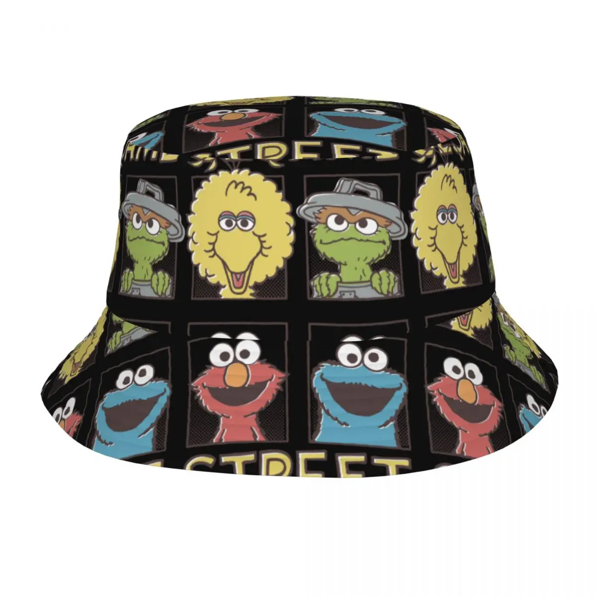 

Sesame Street Vintage Character Comic Cookie Monster Bob Hat Vocation Floppy Hat Stylish for Camping Fisherman Hats Panama
