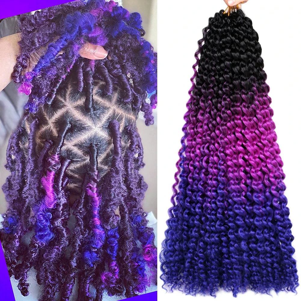 

Passion Twist Crochet Hair 14 18 20 24 Inch Water Wave Crochet Braids Bohemian Ombre Braiding Hair Extensions For Butterfly Locs