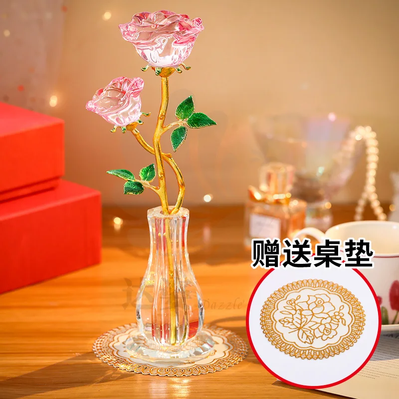 

Имитация хрустальной розы, неувядающий цветок, подарок на день рождения, крыльцо, ТВ-тумба, креативное домашнее украшение, украшения на День святого Валентина