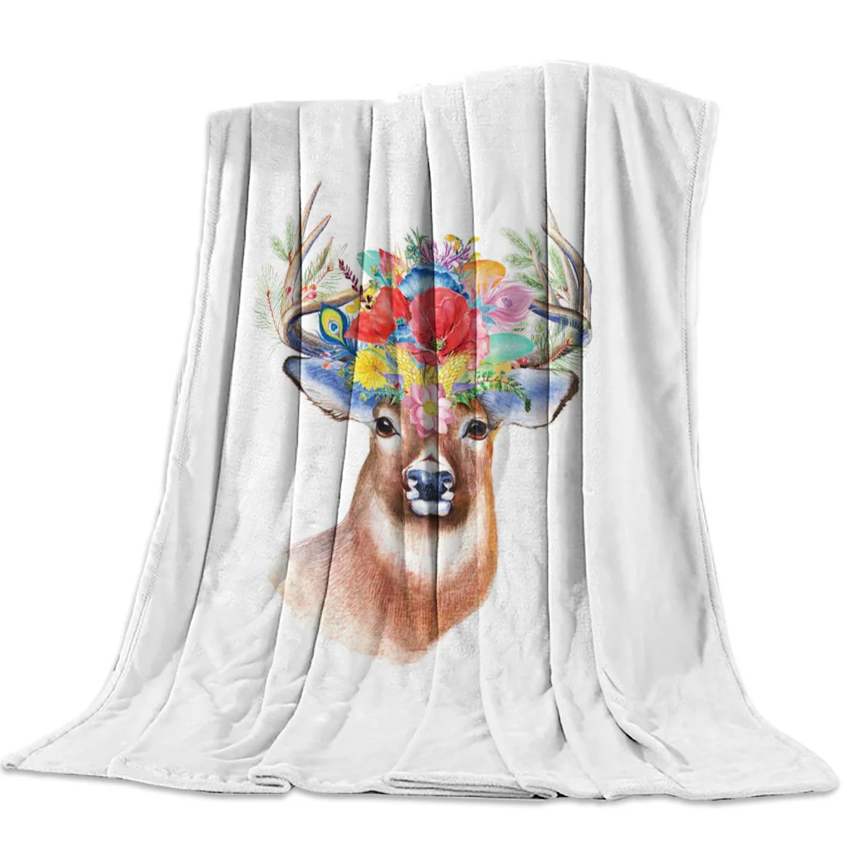 

Pink Pig Flower Rose Flannel Blanket for Bed Sofa Portable Soft Fleece Throw Plush Bedspread Queen King Twin Size Blankets Funny