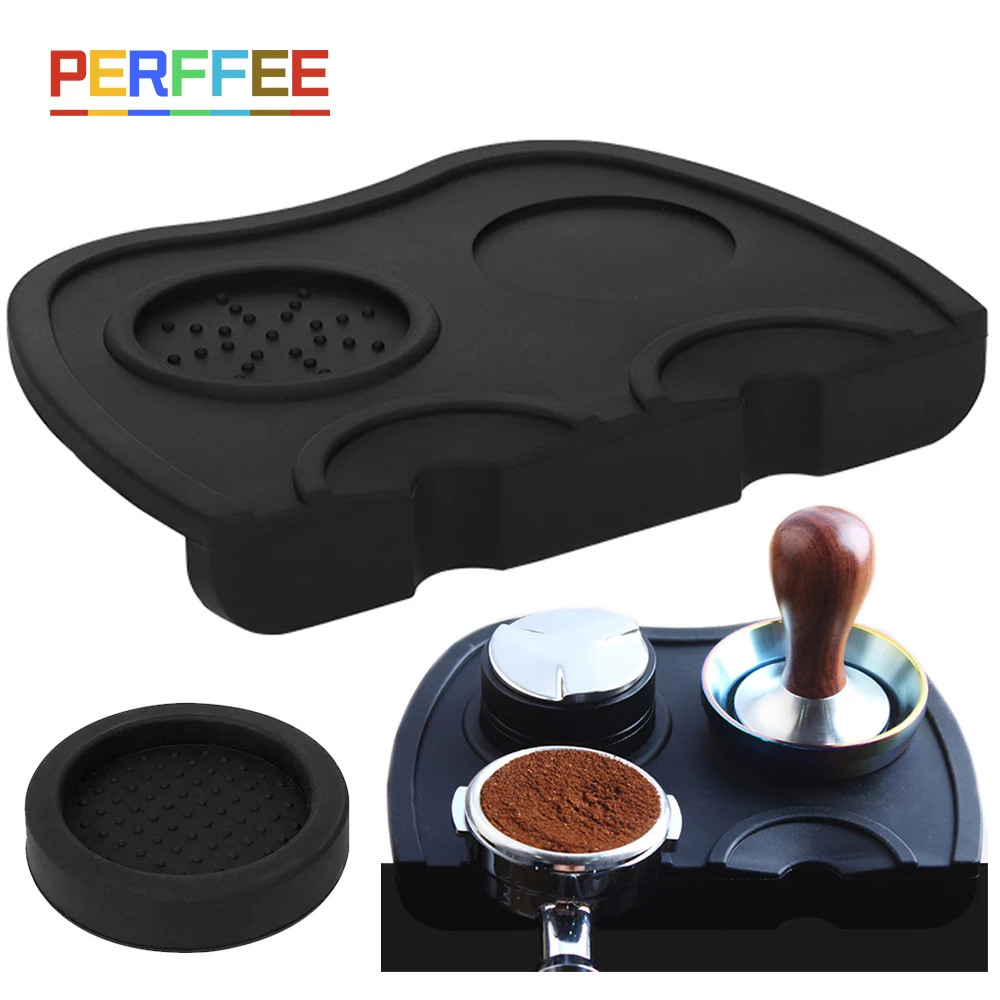 

Espresso Coffee Tampers Mat Fluted Coffee Tampering Corner Mat Pad Anti-skid Food Safe Silicone Rubber Coffeeware Tamping Mat