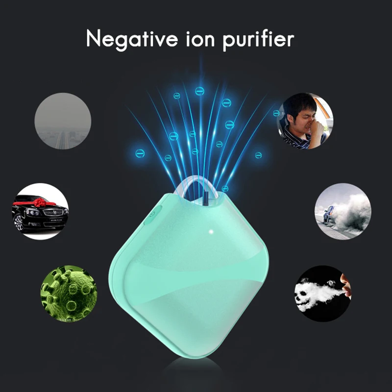 Fashionable Personal Wearable Mini Portable 230Mah Battery 5000W Negative Ion Hanging Neck Air Purifier With Car Clip |
