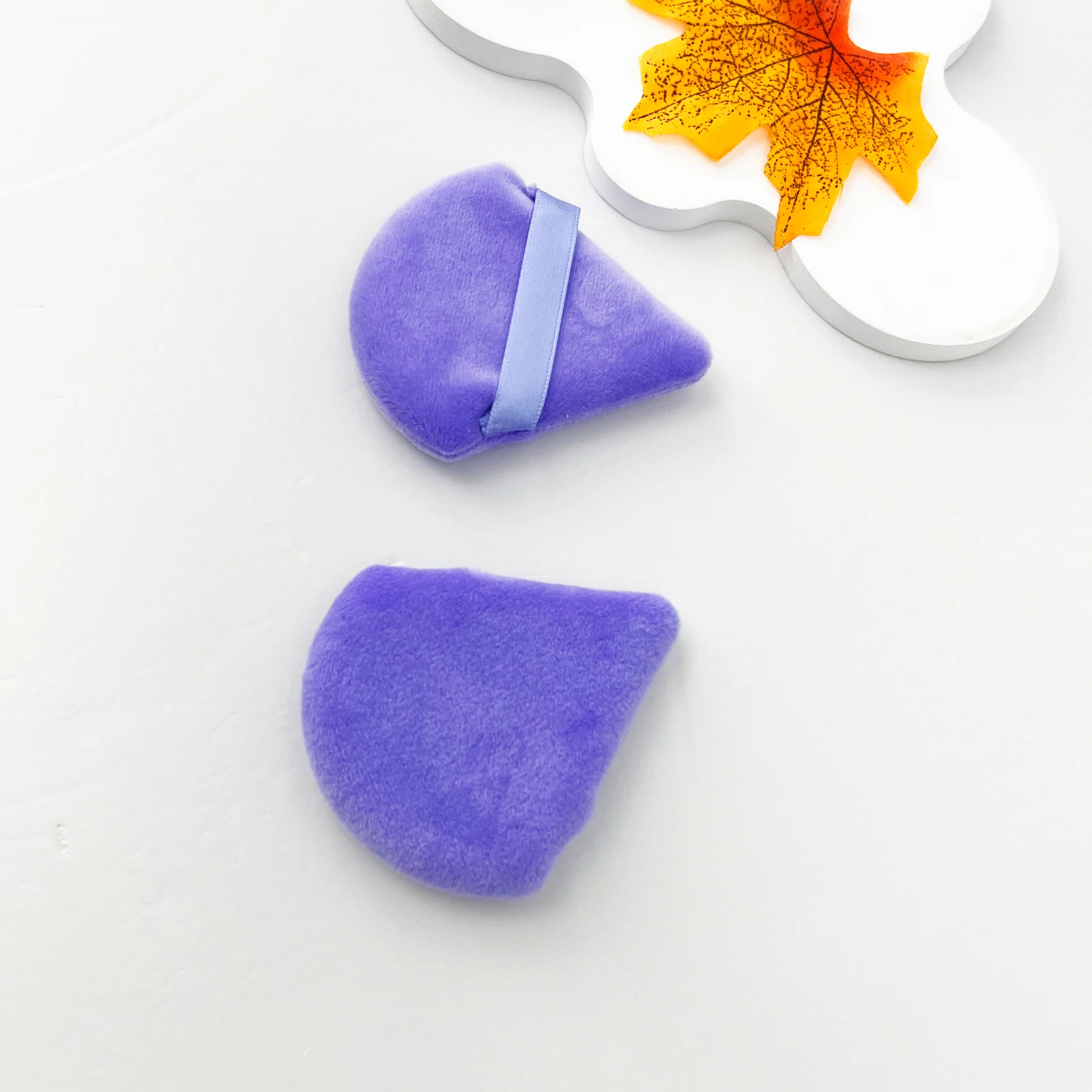 Набор фиолетовых кистей 26 шт. с треугольными буфами серебристые плоские головки